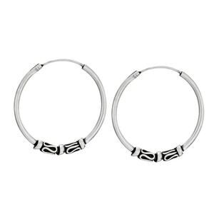 NWT Tiger Mountain Oxidized Sterling Silver Loop Circle Hoop Earrings 27mm